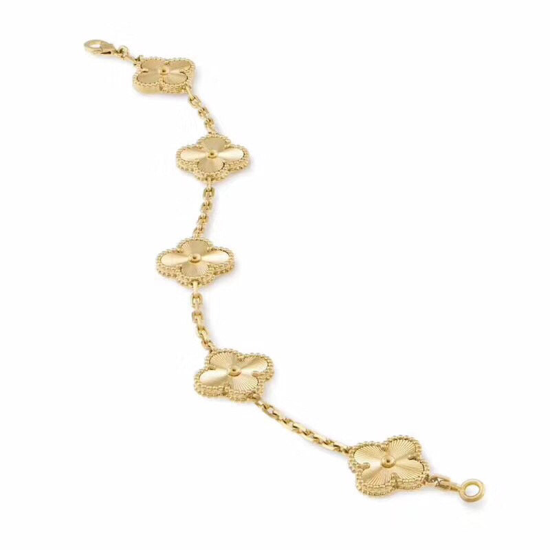 gold clover Bracelet for women - alternate angle view 8