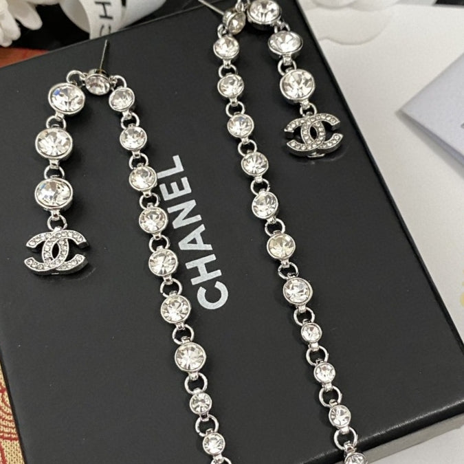 silver brass tassel Drop Earrings for women - alternate angle view 8