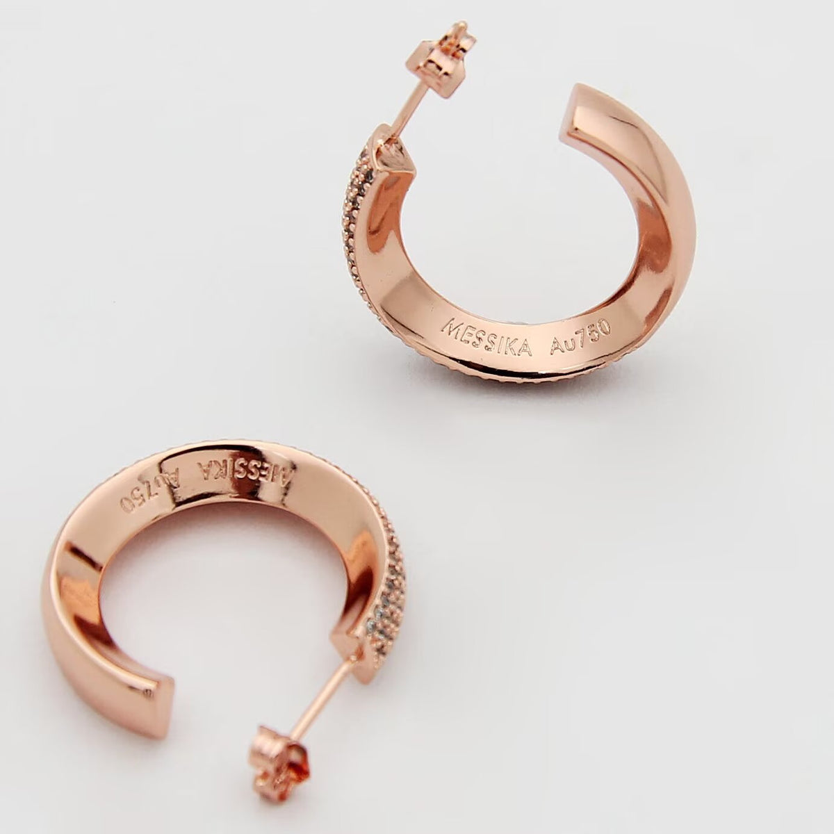 rose gold crystal rose Stud Earrings for women - alternate angle view 8