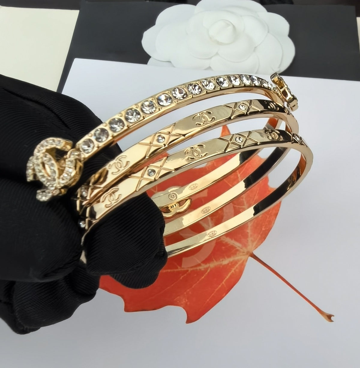 light gold brass Bangle for women - alternate angle view 7