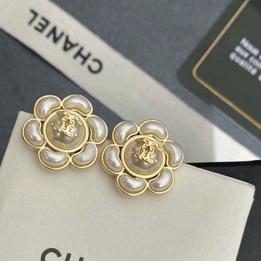 gold 925 sterling silver floral Drop Earrings for women - alternate angle view 9