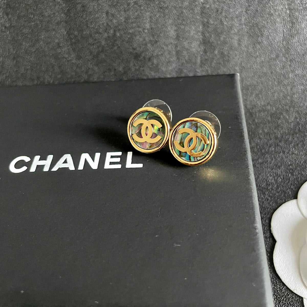 double c Stud Earrings for women - alternate angle view 9