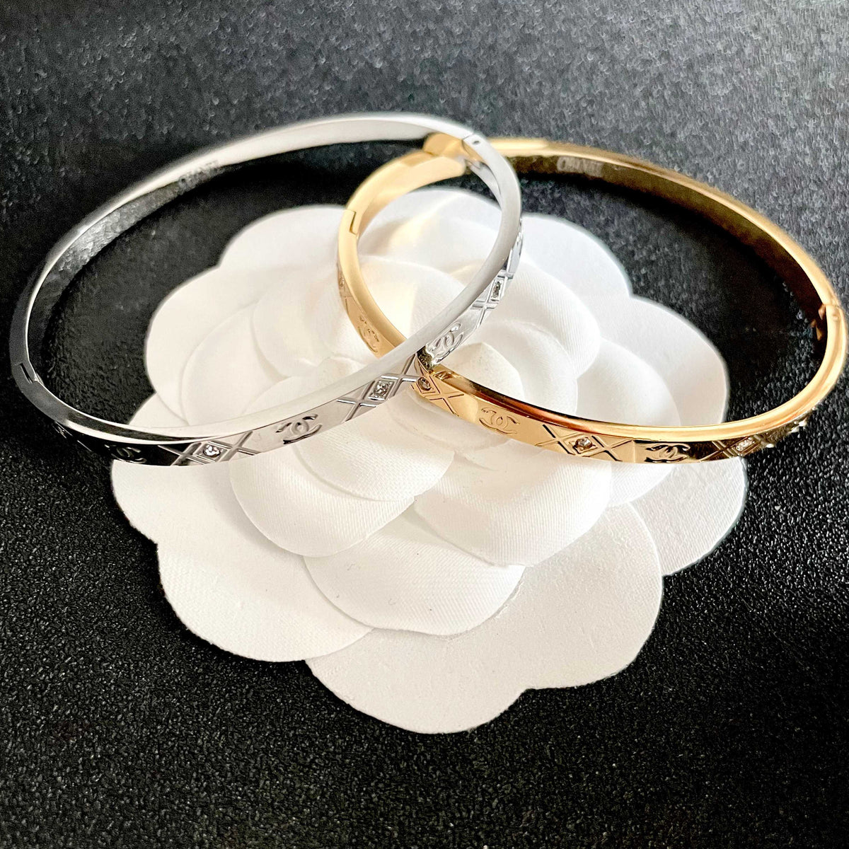 red crystal letter Bangle for women - alternate angle view 9