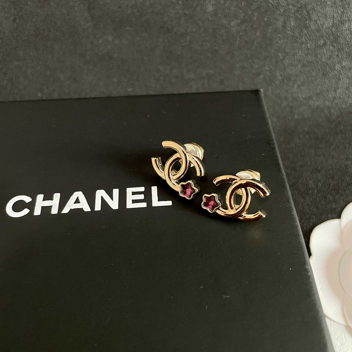 double c Stud Earrings for women - alternate angle view 9