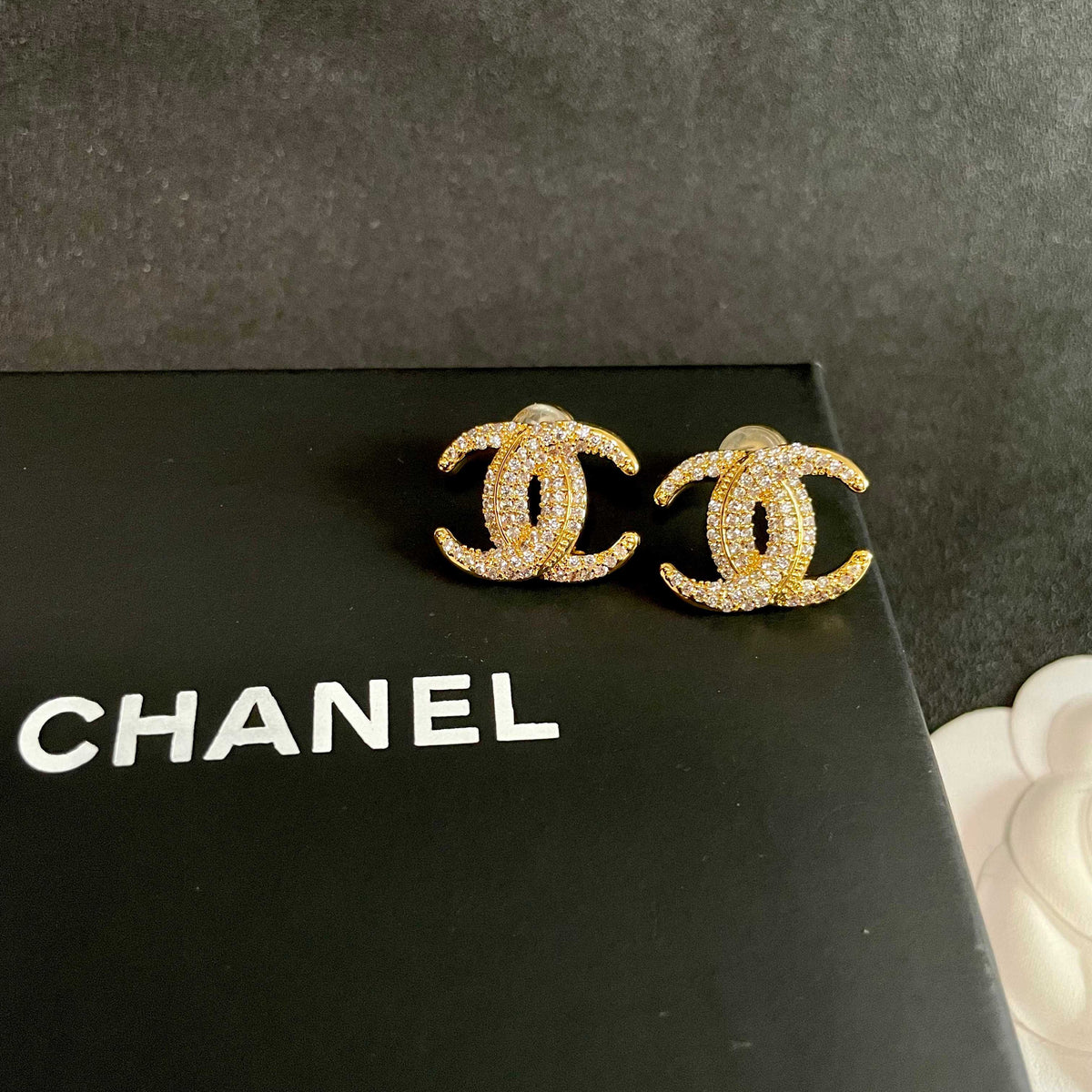 double c Stud Earrings for women - alternate angle view 9