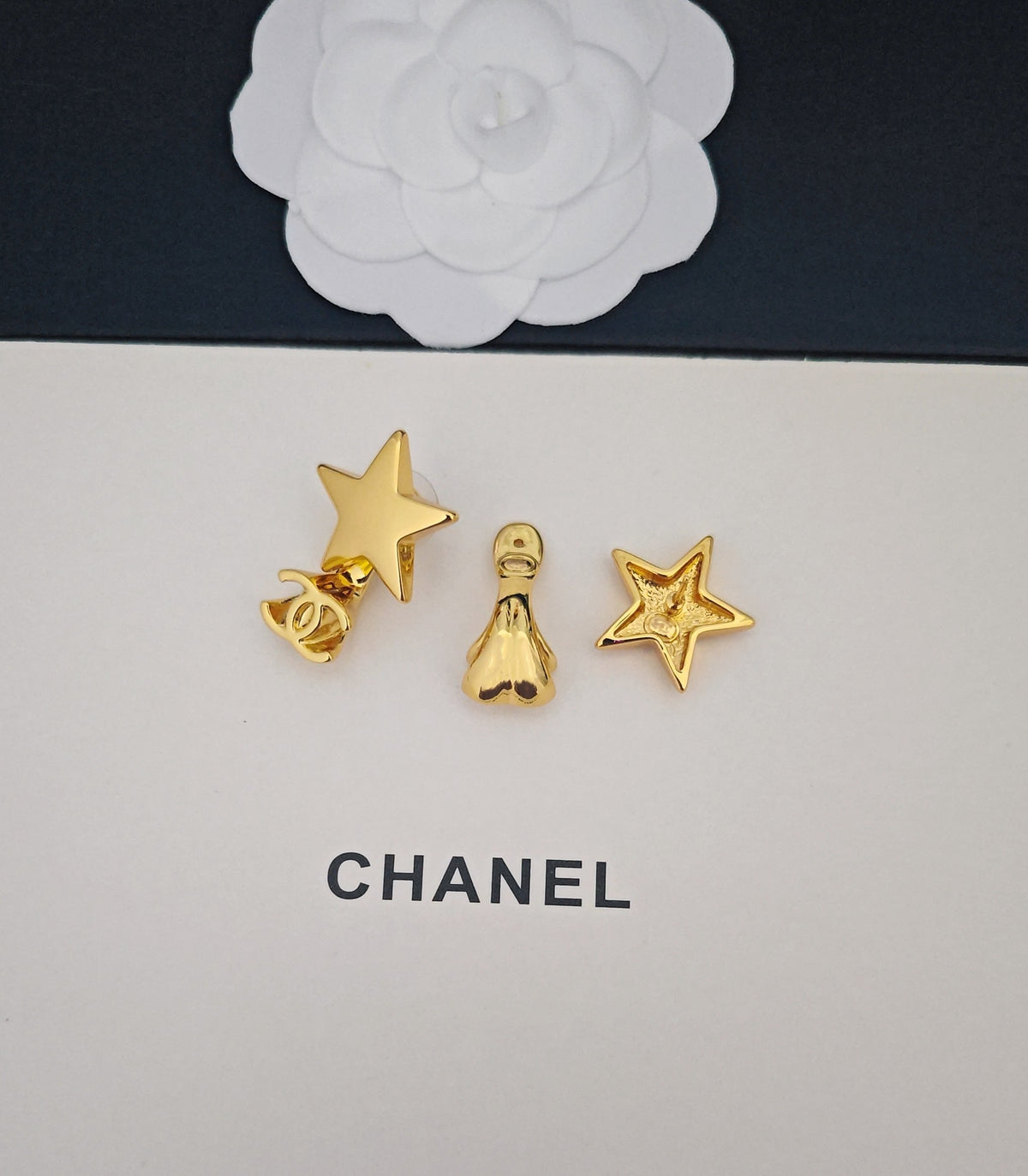 gold brass Drop Earrings for women - alternate angle view 7