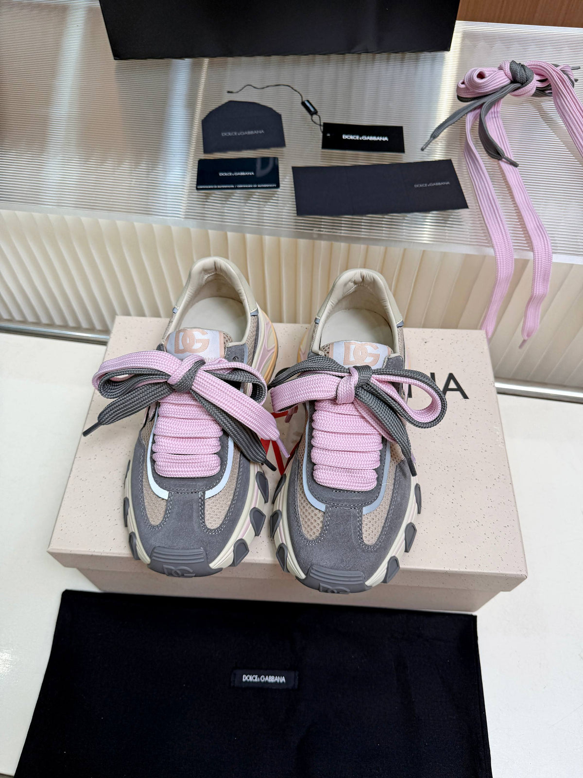 Dolce & Gabbana DG Couple's Oxford & Lace Sneakers