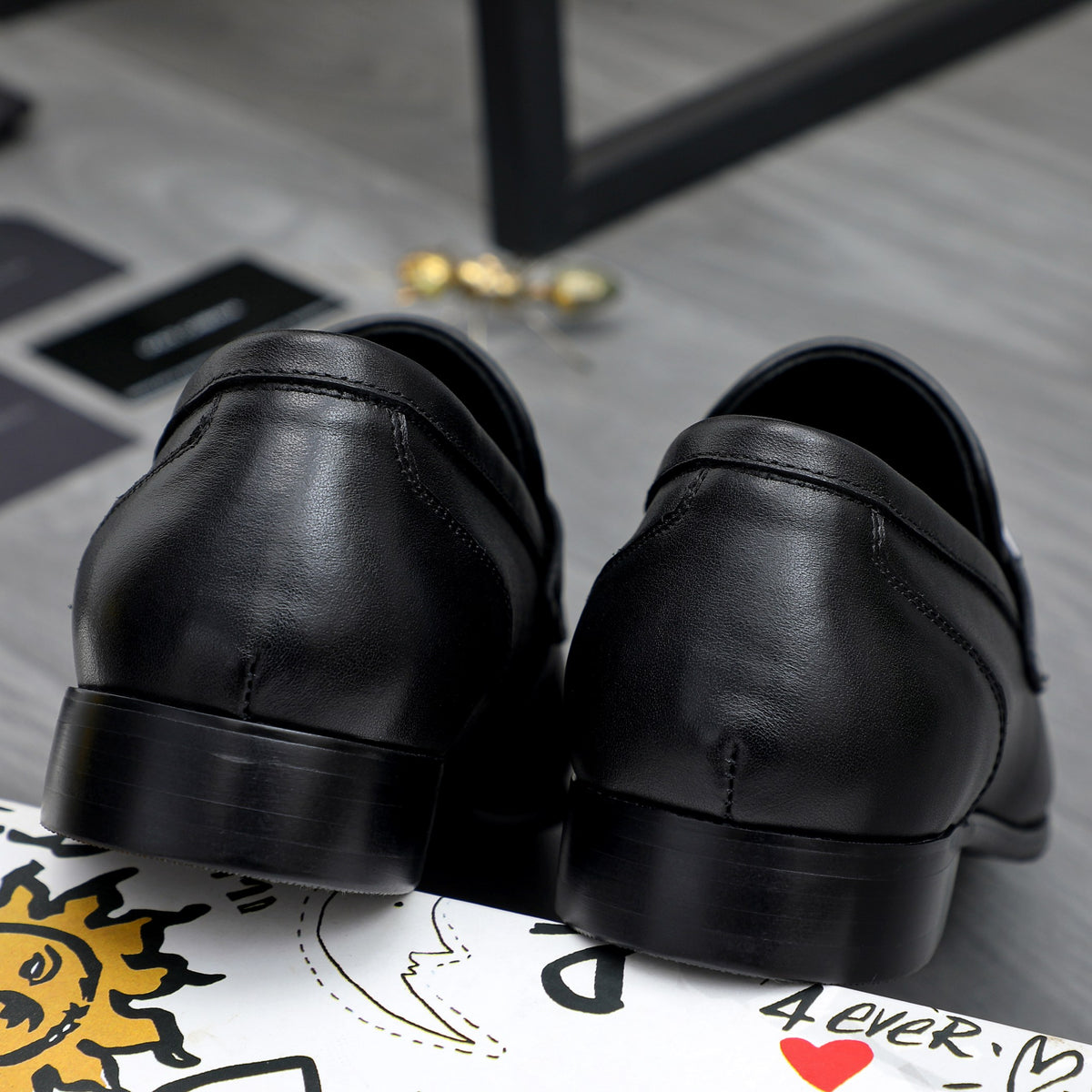Dolce & Gabbana DG Men's Business Slip-On Dress Shoes with Metal Buckle