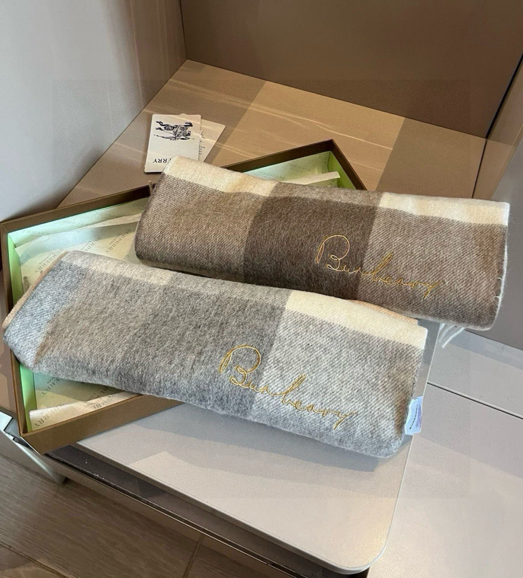 gold velvet minimalist Scarf for men - alternate angle view 9