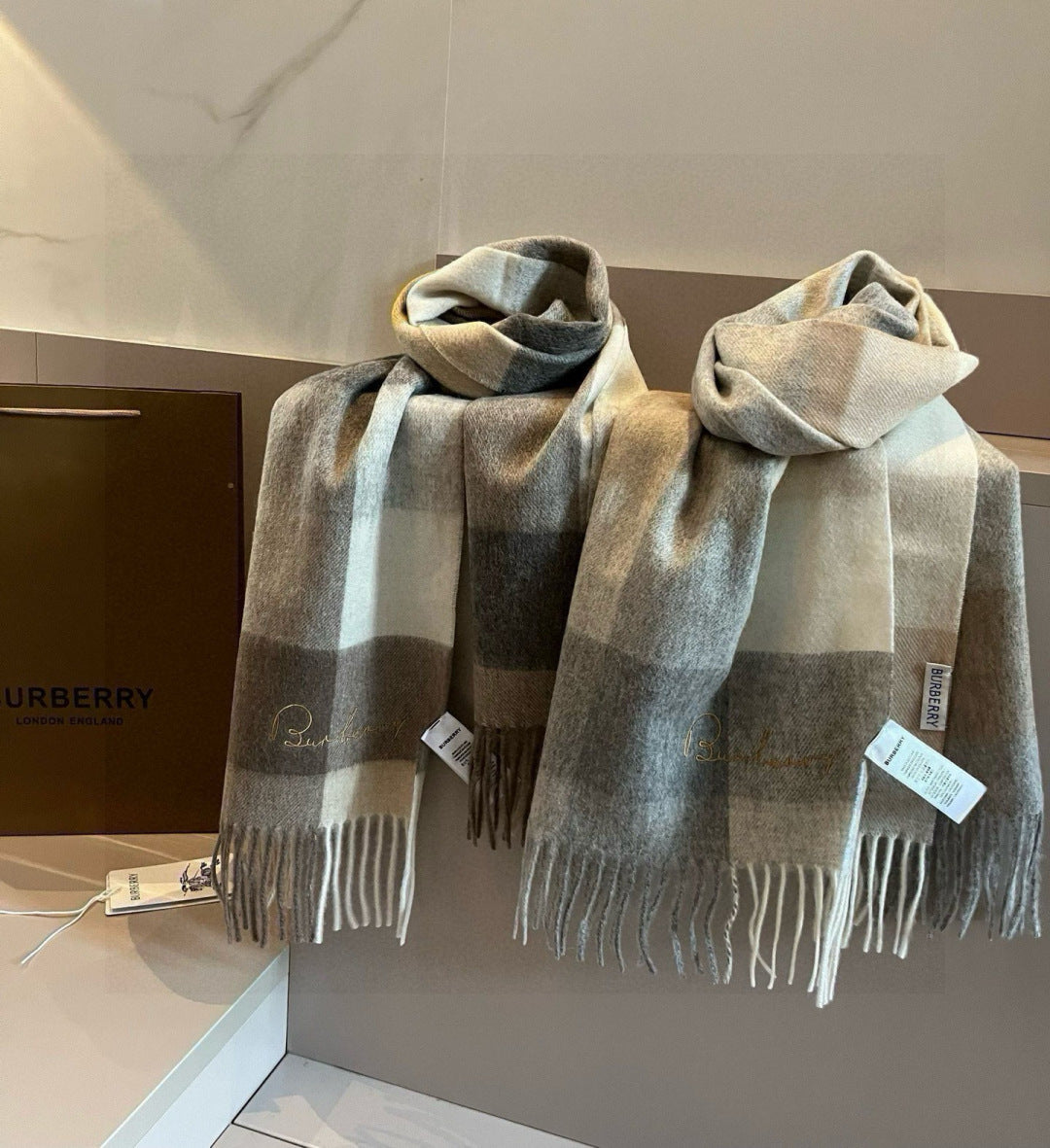 gold velvet minimalist Scarf for men - alternate angle view 9