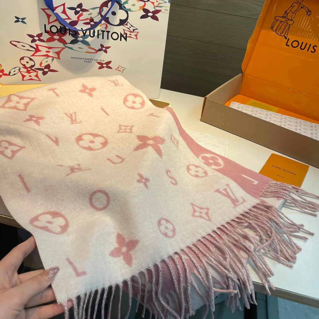 beige velvet floral Scarf for women - alternate angle view 7
