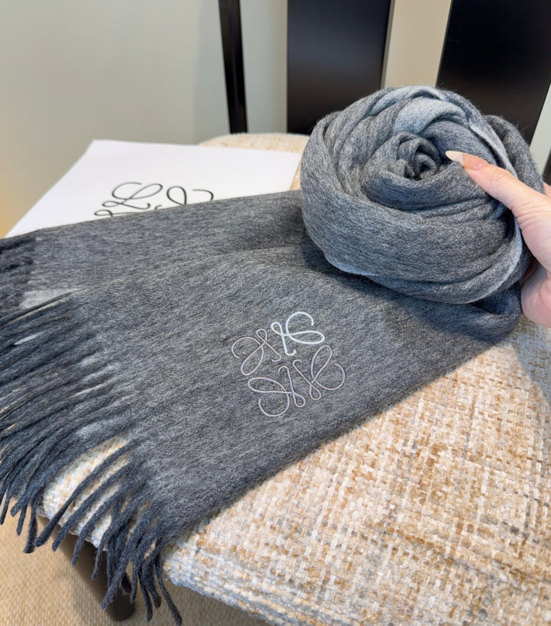 contrast color edgy Scarf for unisex couple - alternate angle view 9