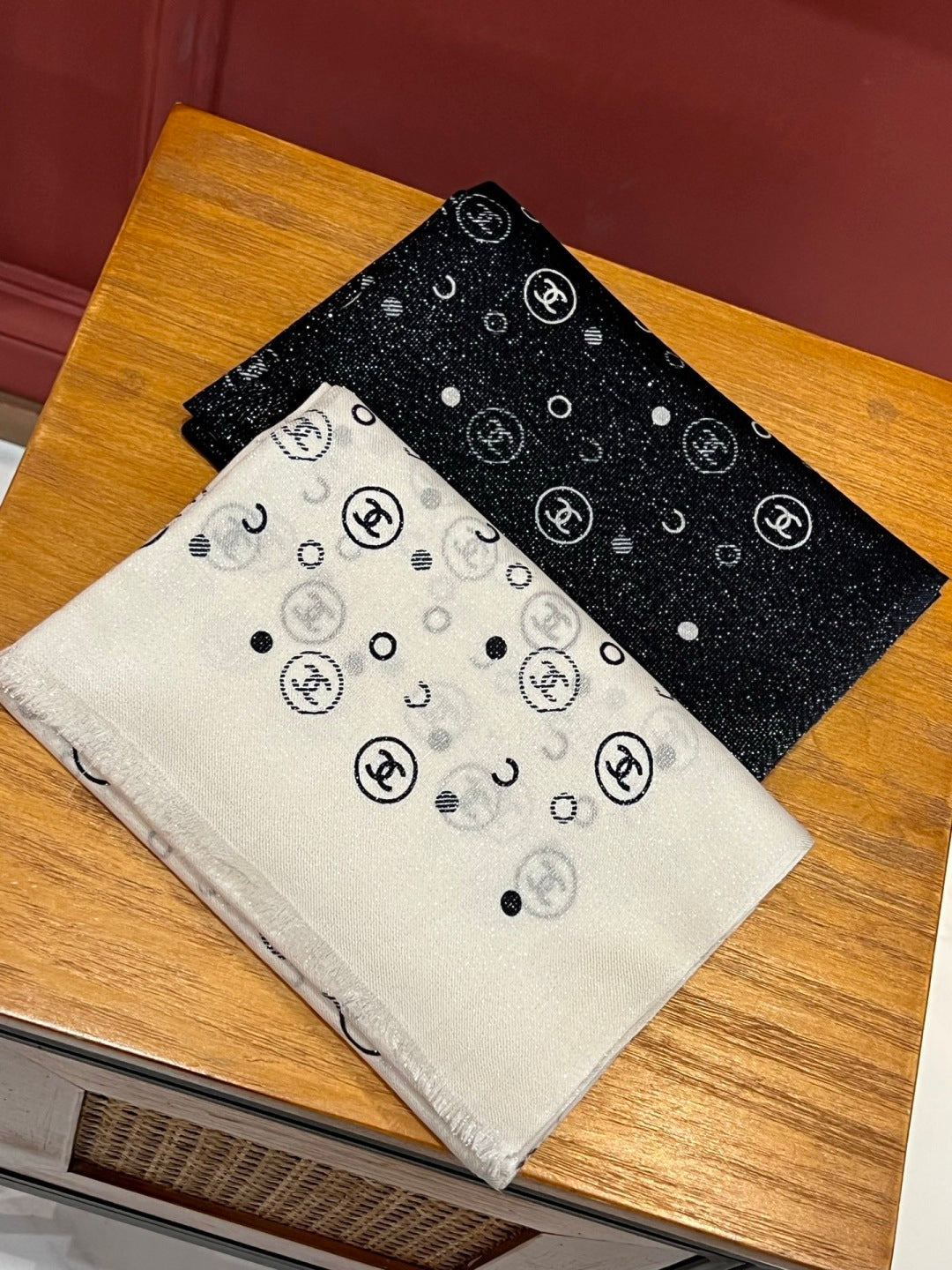 silver velvet floral Scarf for women - alternate angle view 10