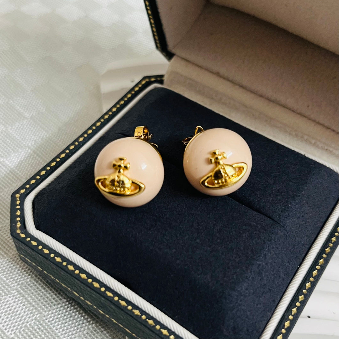 teal leather elegant Stud Earrings for women - alternate angle view 6
