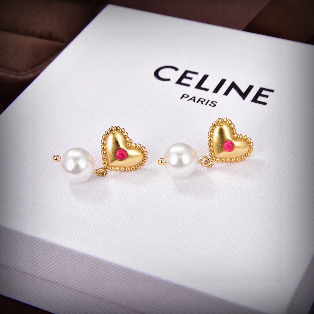 yellow brass heart Drop Earrings for women - alternate angle view 5