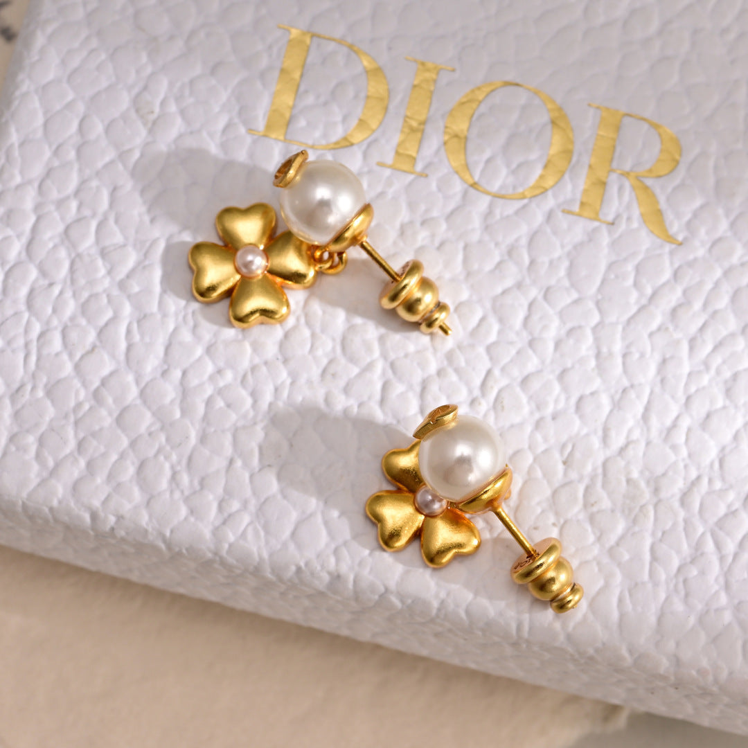 red clover Drop Earrings for women - alternate angle view 6