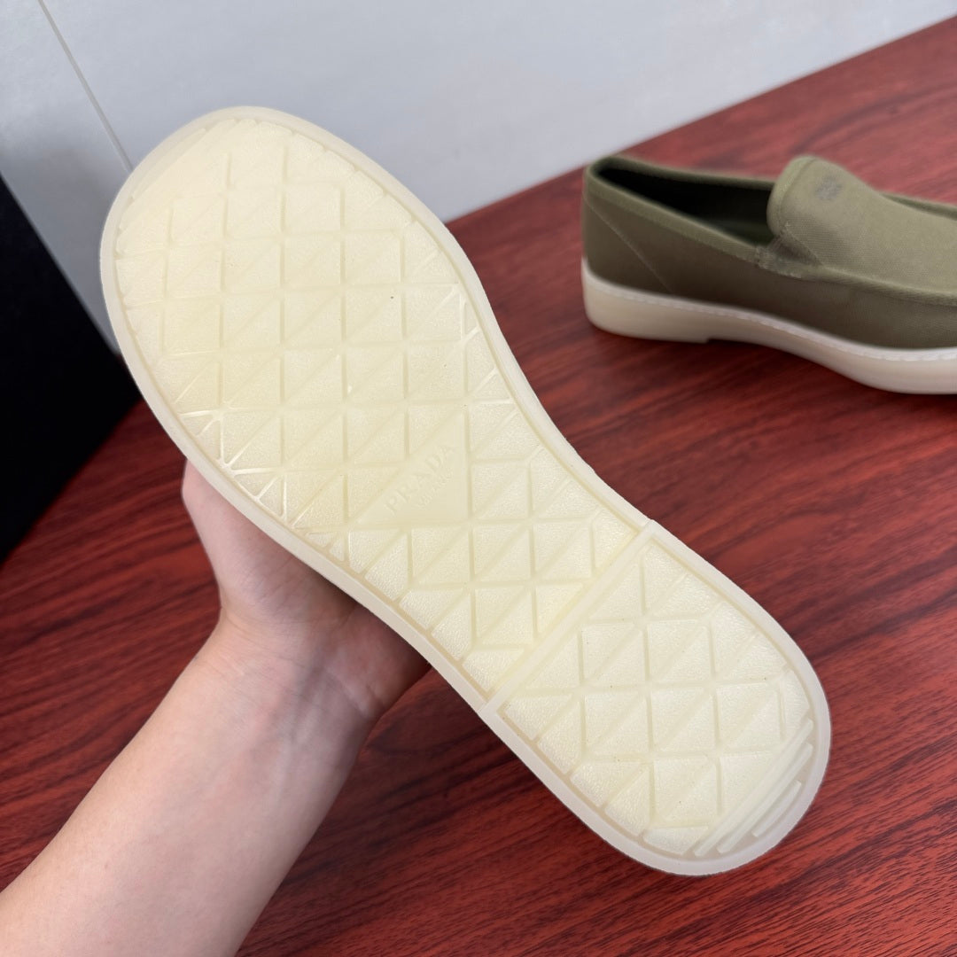 Prada Men's Canvas Slip-On Casual Shoes Green