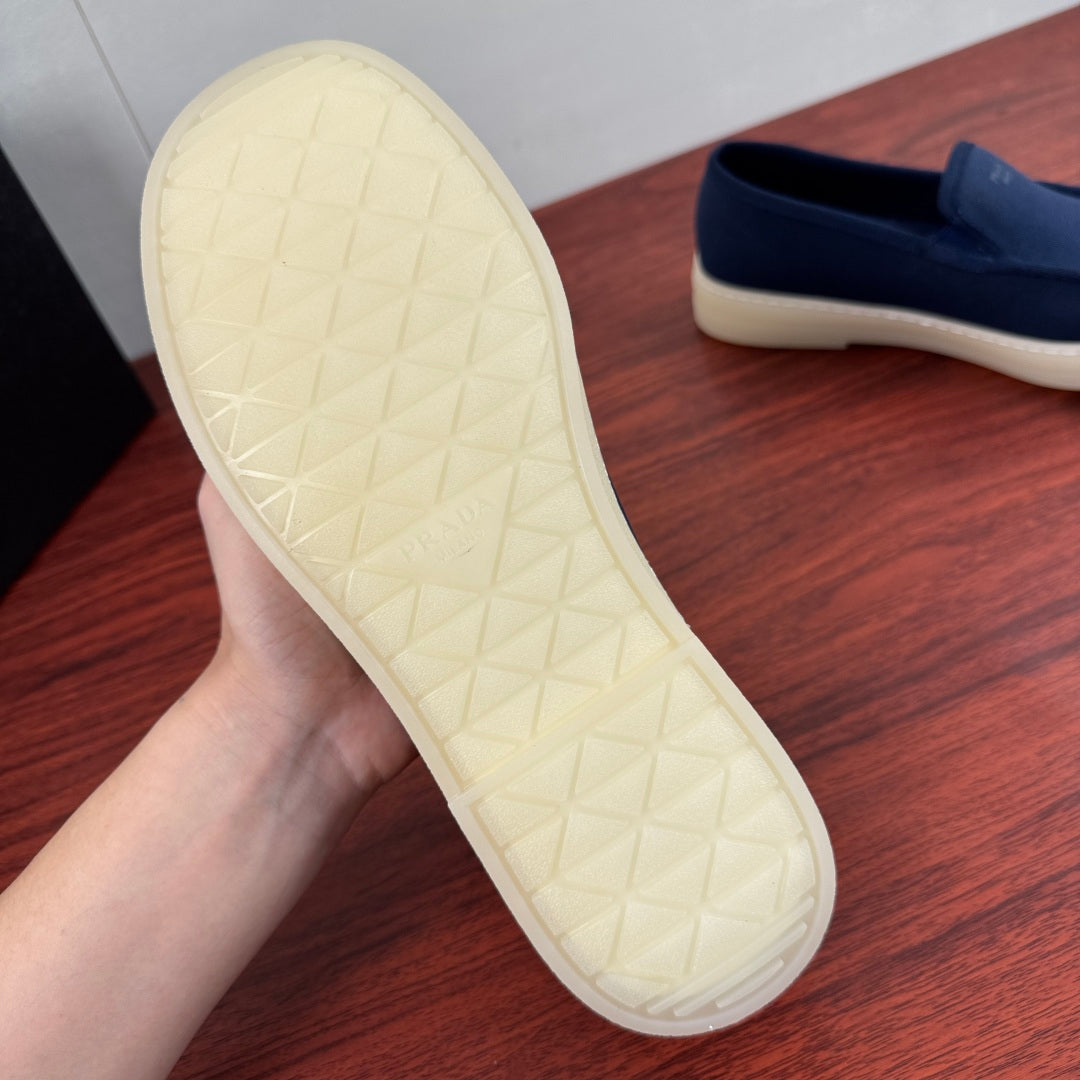 Prada Men's Canvas Slip-On Casual Shoes Blue
