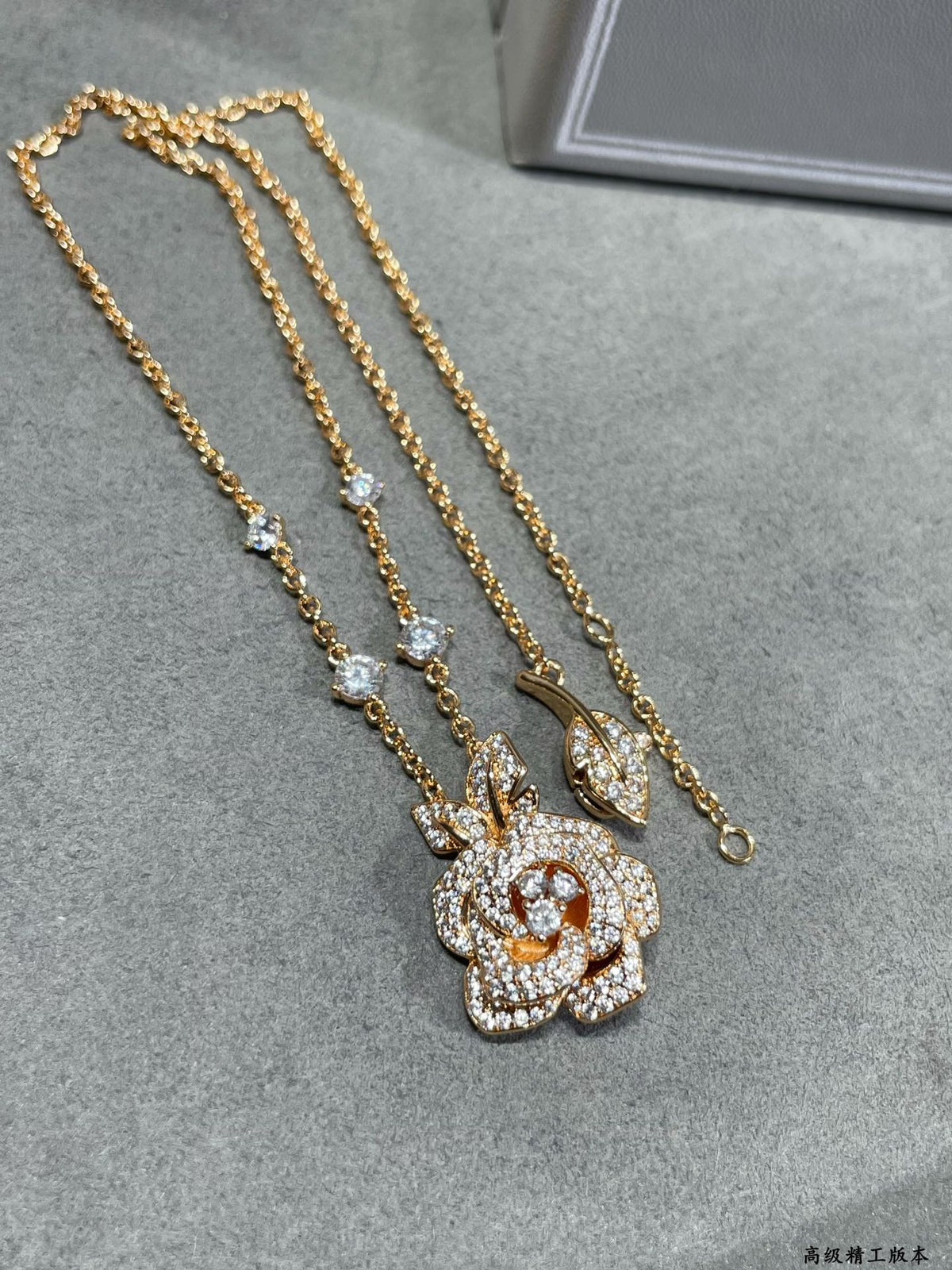 rose floral Necklace for women - alternate angle view 9