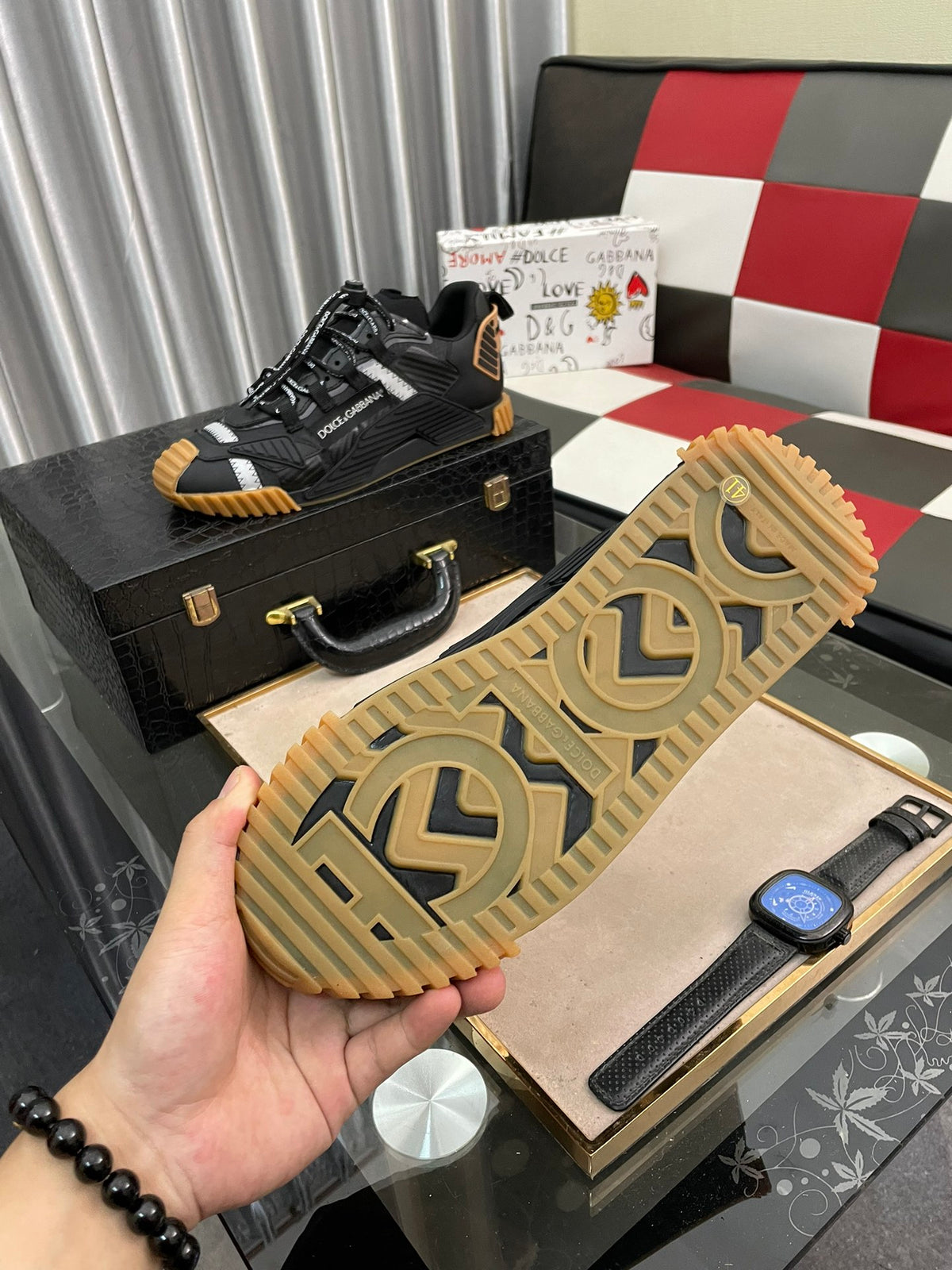 Dolce & Gabbana DG Silk Calfskin & Nubuck Casual Sneakers