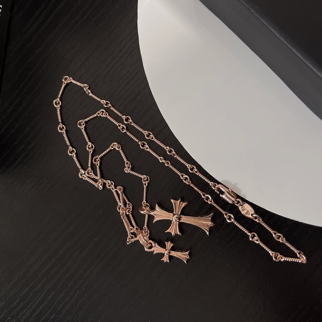 rose gold rose Necklace for men - alternate angle view 9