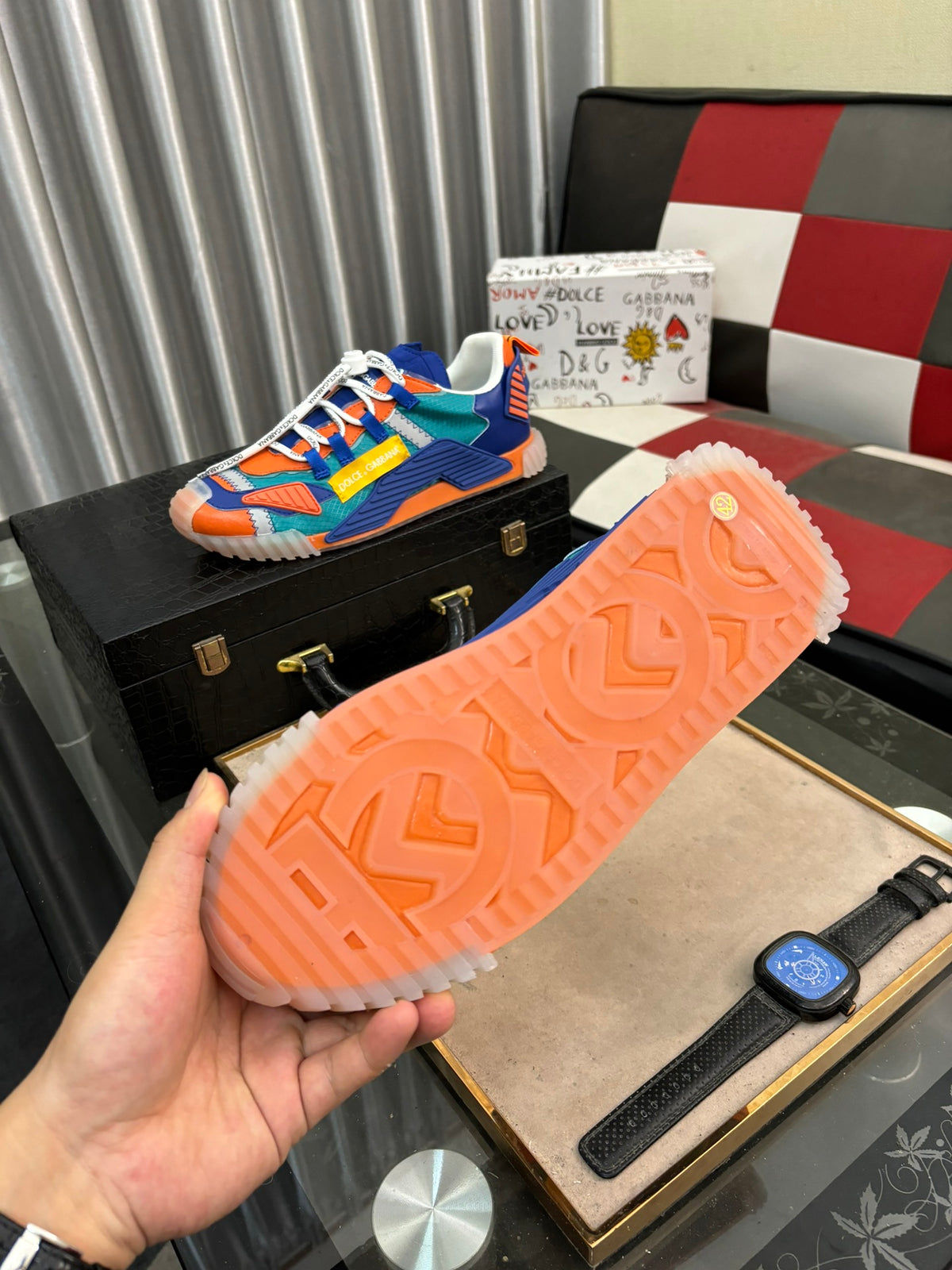 Dolce & Gabbana DG Couple's Multi-Material Casual Sneakers
