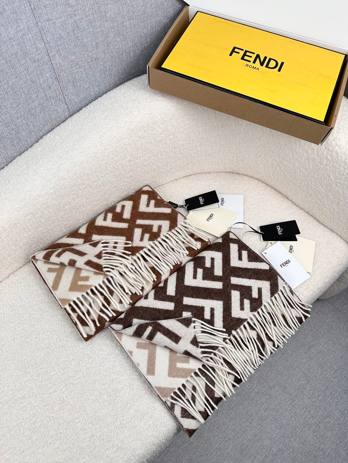 beige velvet floral Scarf for women - alternate angle view 9