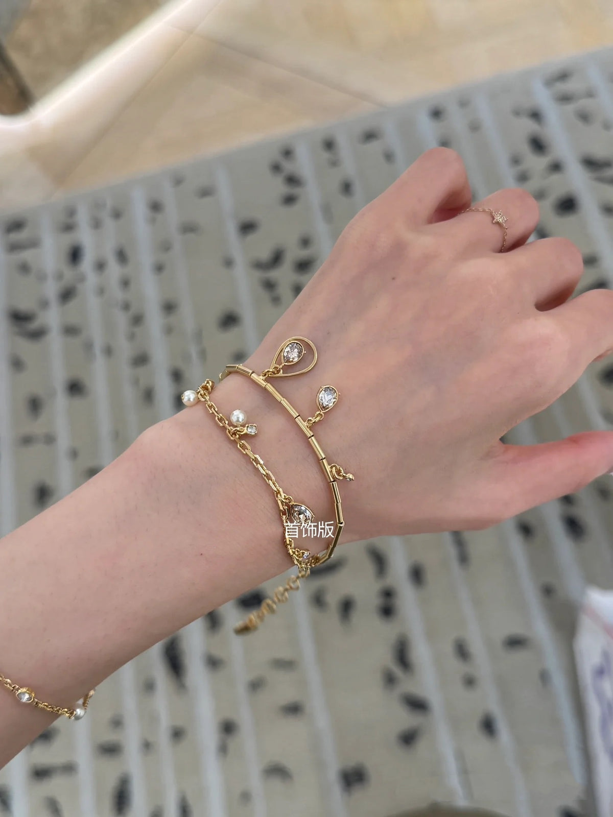 pearl letter Bracelet for women - alternate angle view 7