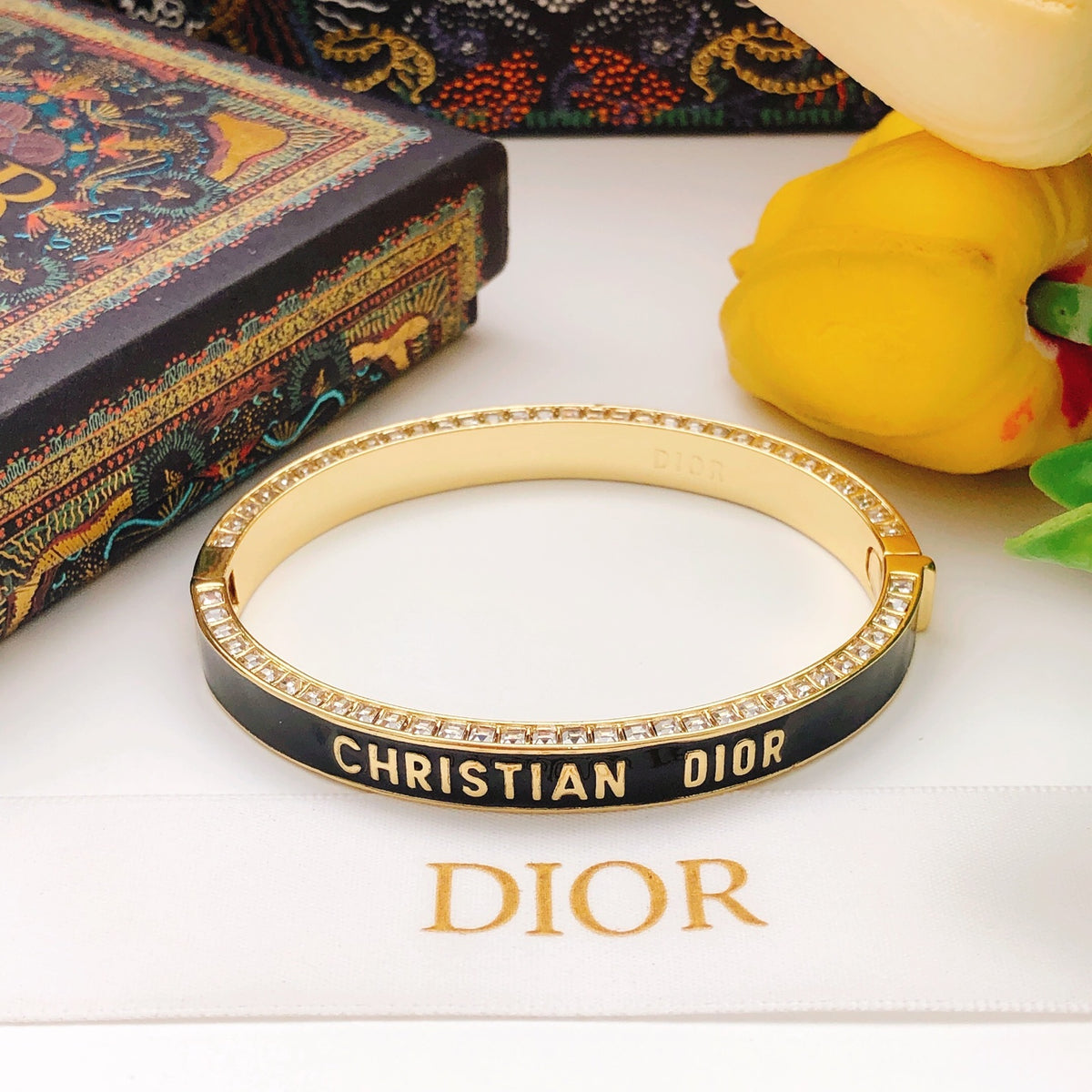 black brass Bangle for women - alternate angle view 5
