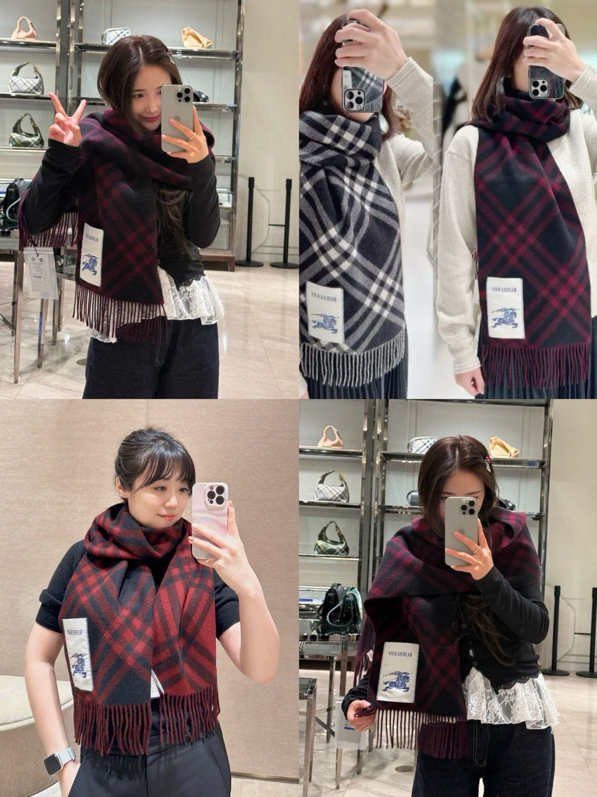 two-tone velvet tassel Scarf for men - alternate angle view 9