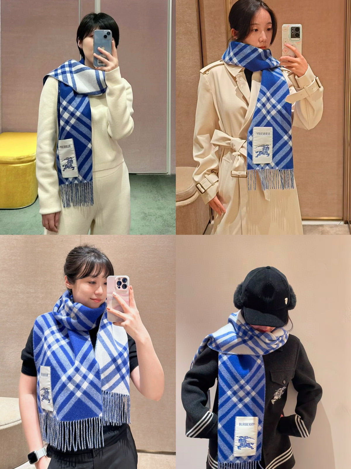 two-tone velvet tassel Scarf for men - alternate angle view 9