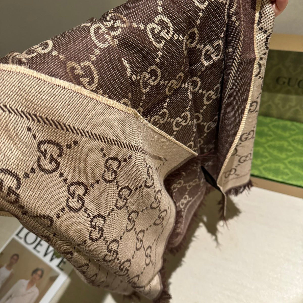 multicolor wool luxury Shawl for women - alternate angle view 9