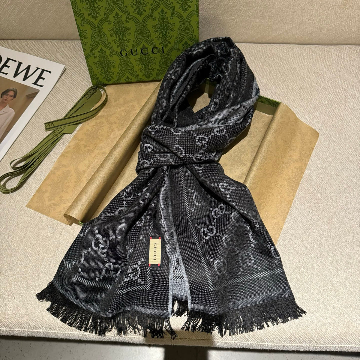 multicolor wool luxury Shawl for women - alternate angle view 9