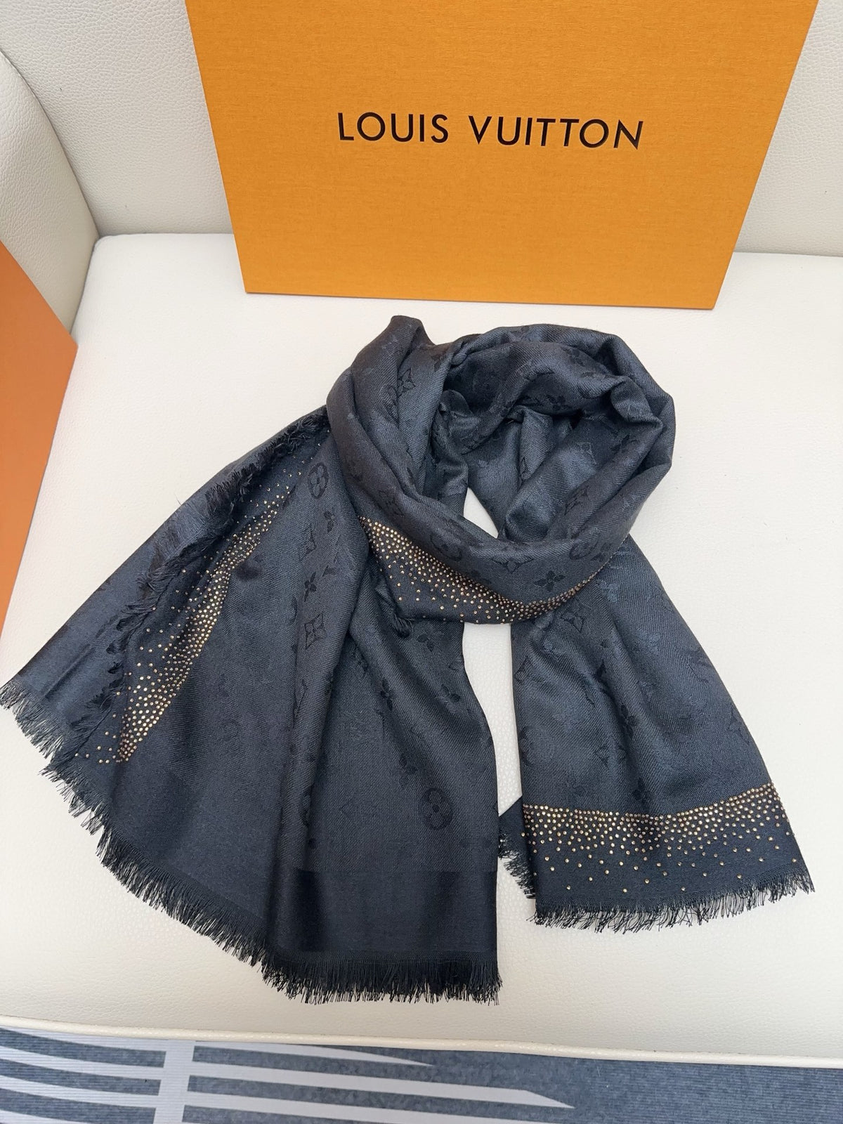 rose crystal floral Scarf for women - alternate angle view 9