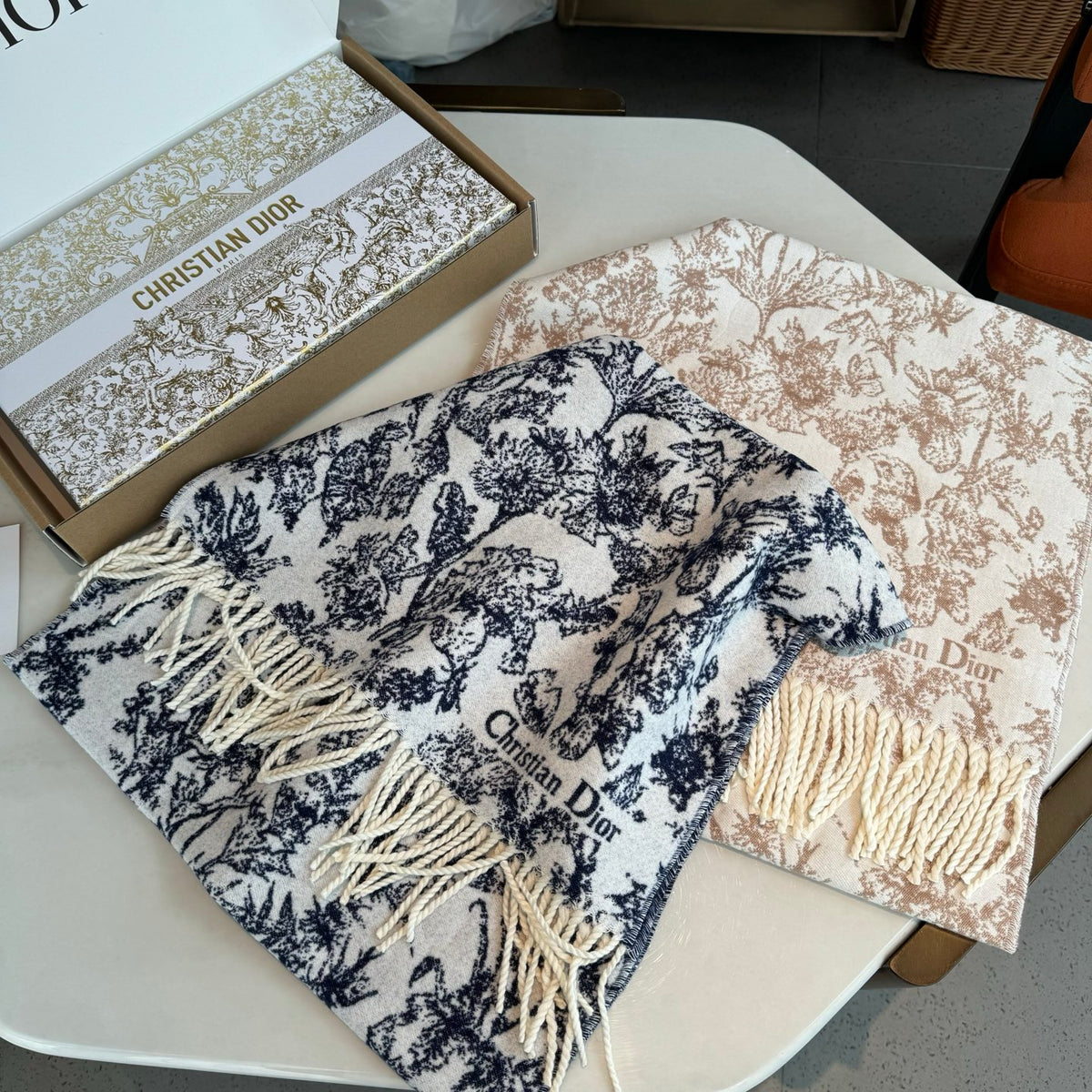 velvet floral Scarf for women - alternate angle view 8