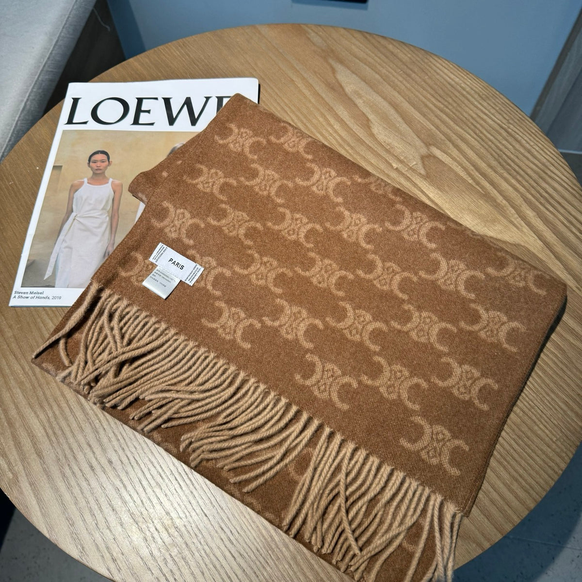 brown velvet floral Scarf for women - alternate angle view 9