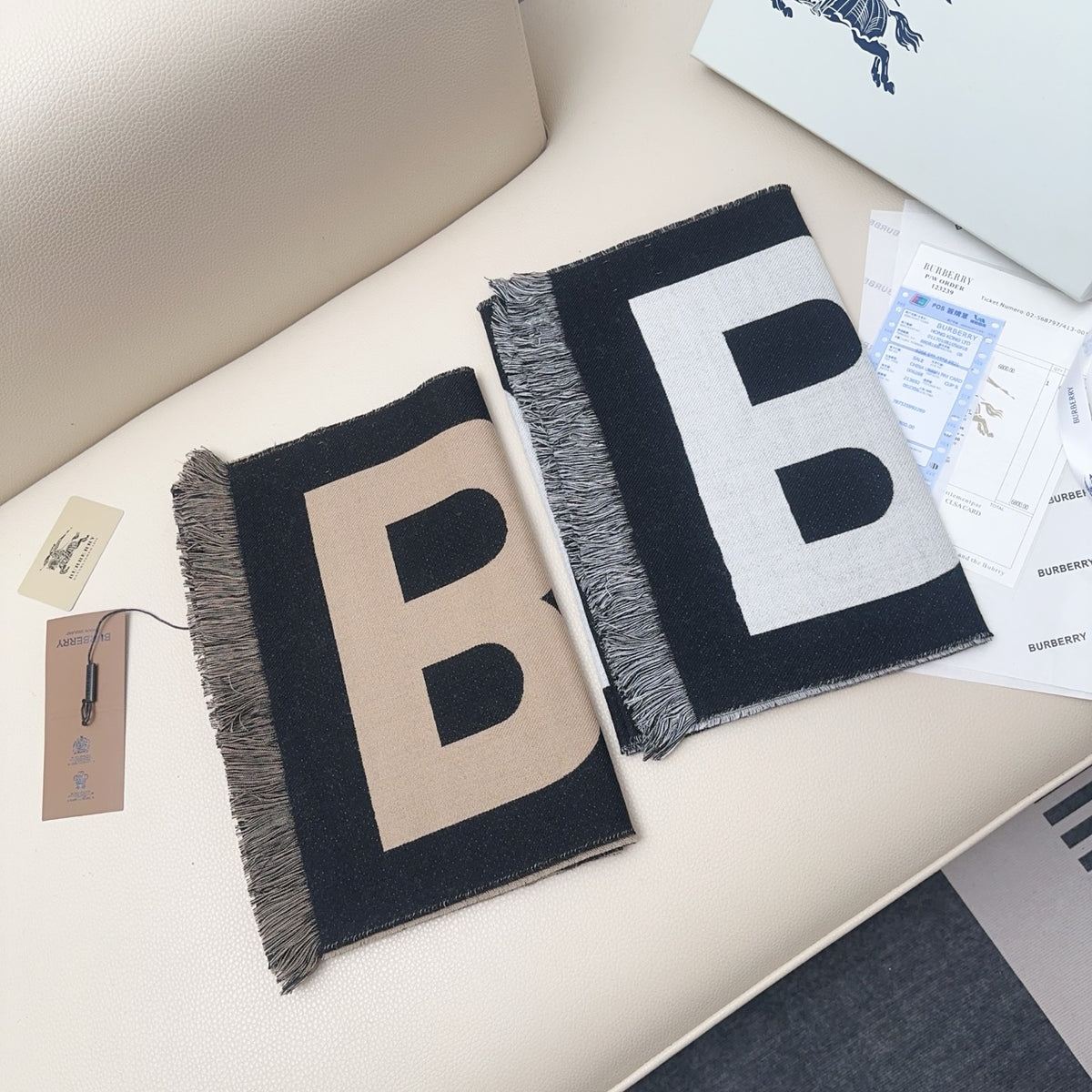 wool letter Scarf for men - alternate angle view 9