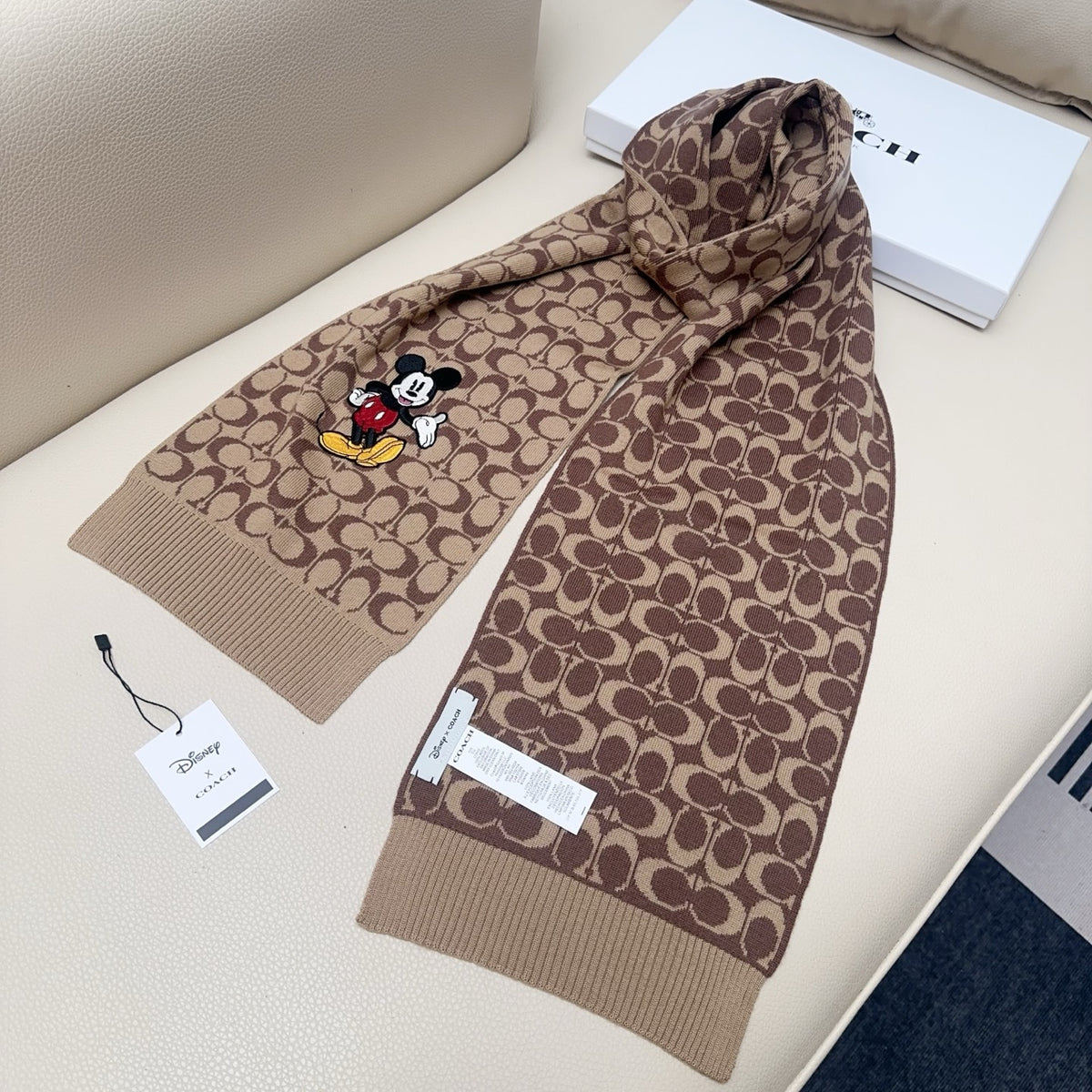 beige delicate Scarf for men - alternate angle view 9