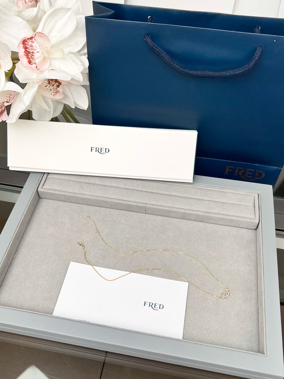 gold crystal Necklace for women - alternate angle view 7