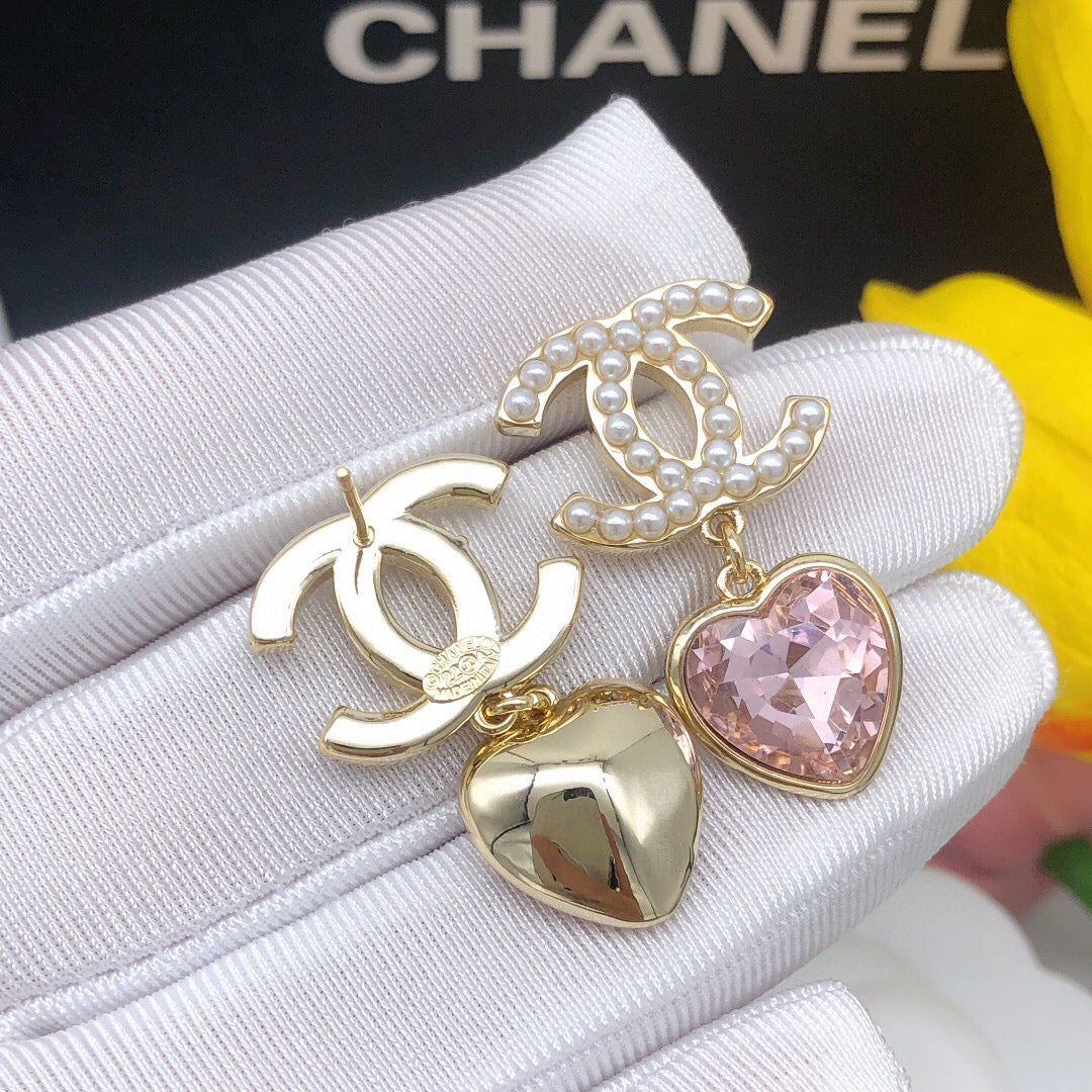 pink heart Drop Earrings for women - alternate angle view 8