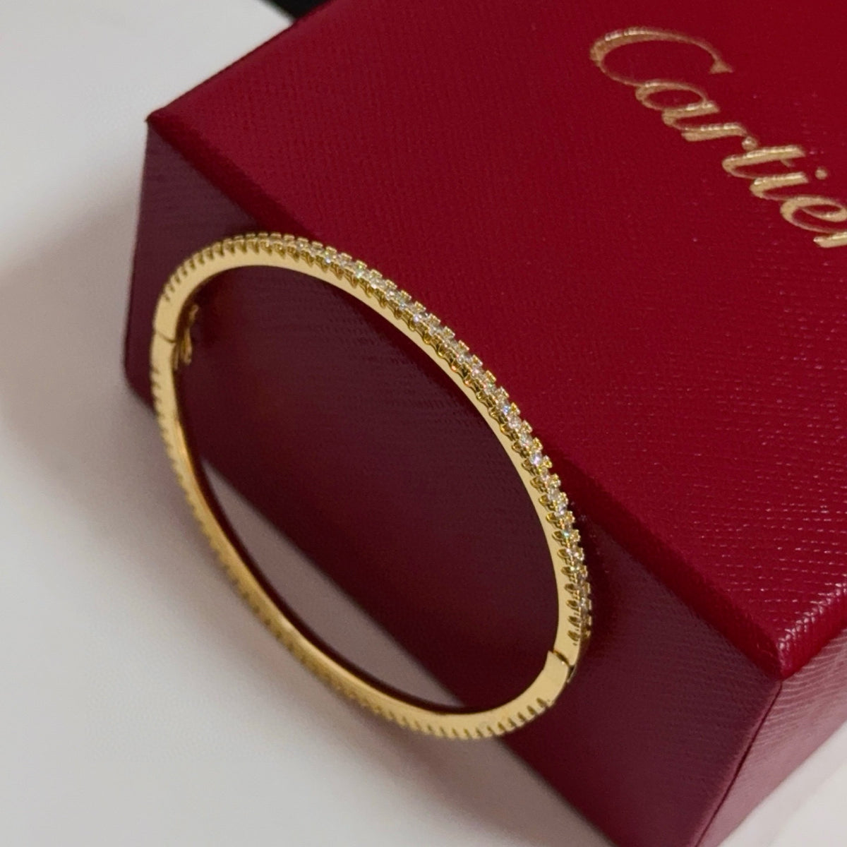 gold crystal floral Bangle for men - alternate angle view 7