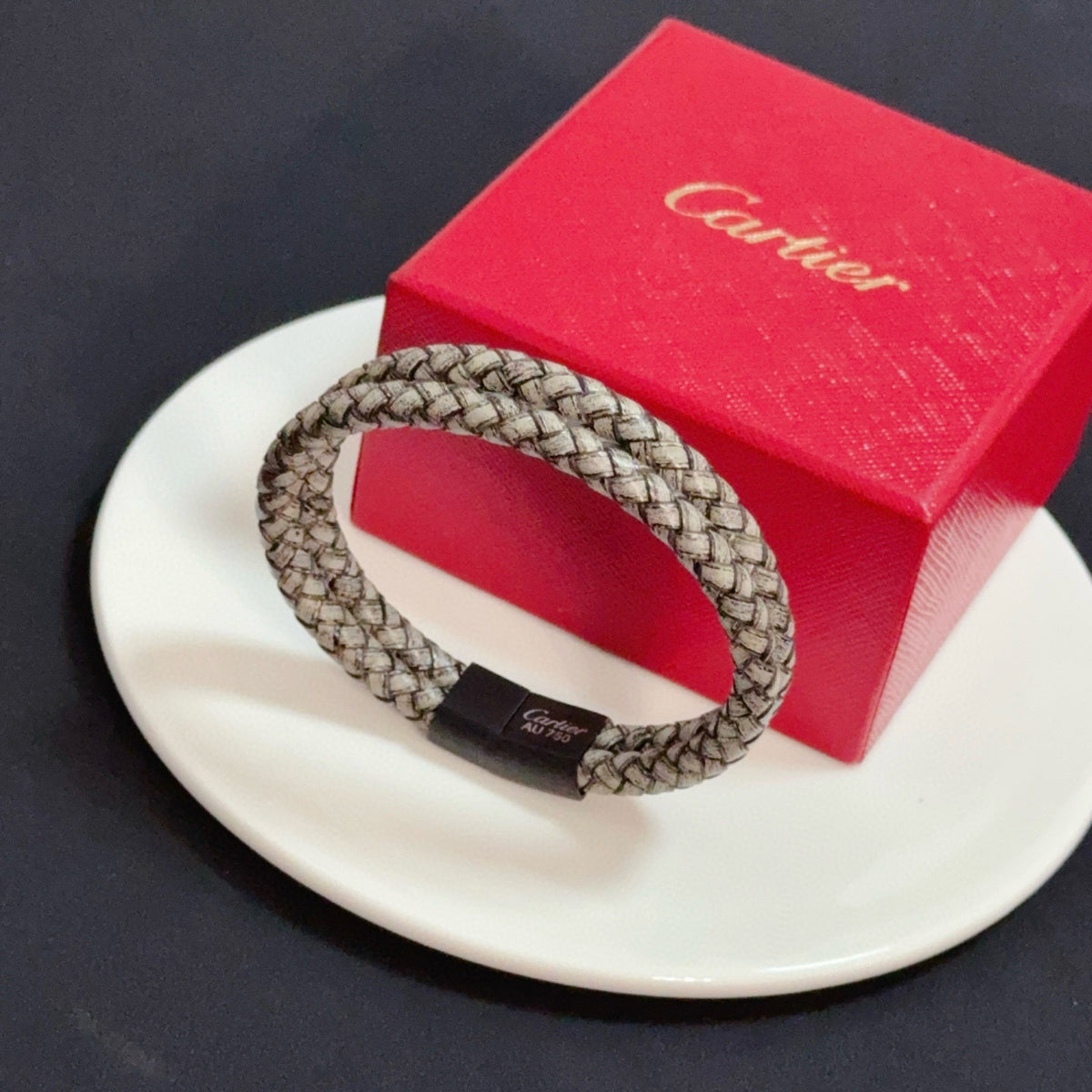 red crystal floral Bangle for men - alternate angle view 9