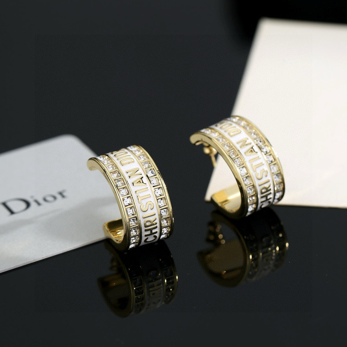 gold metal letter Drop Earrings for women - alternate angle view 9