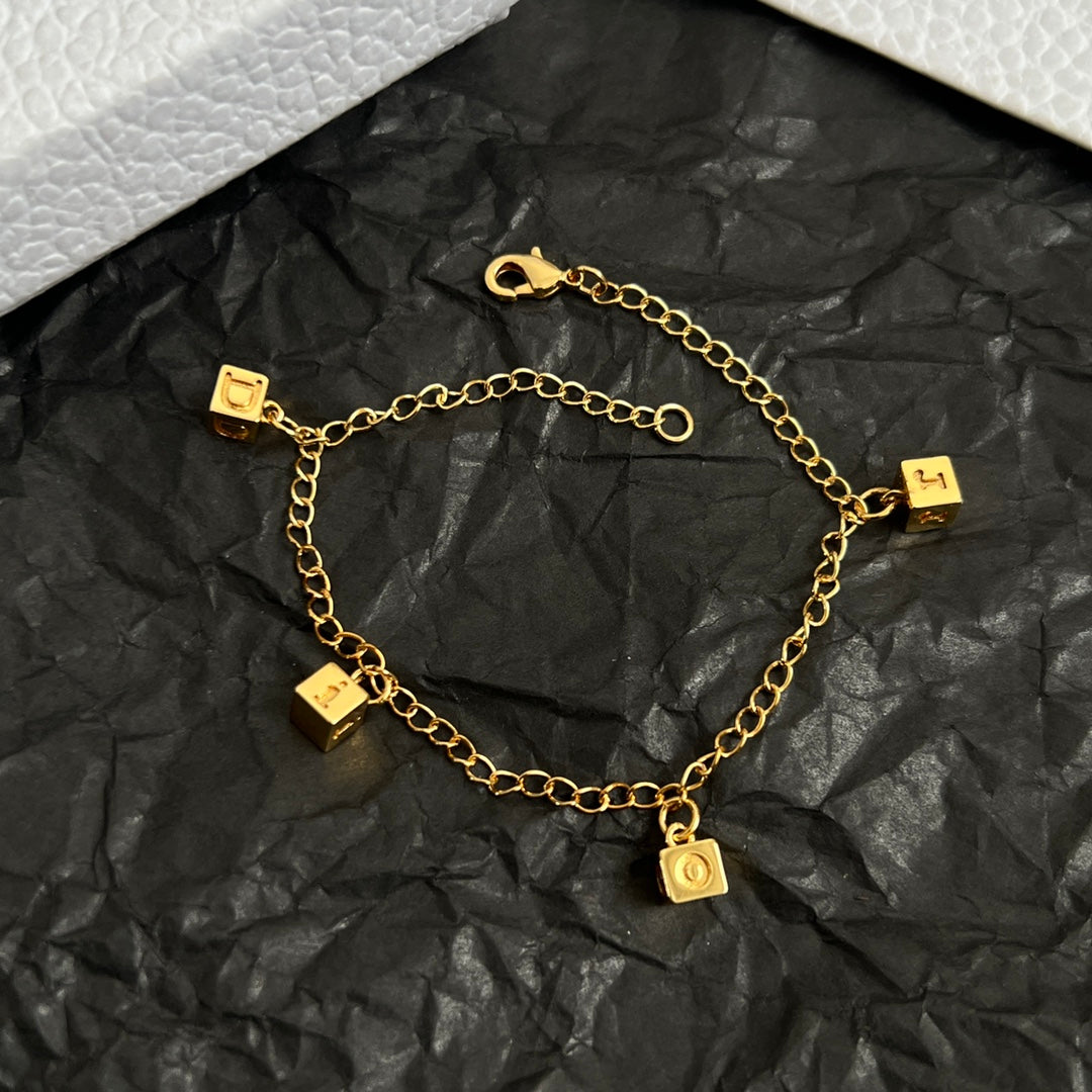 yellow brass sweet Bracelet for women - alternate angle view 6