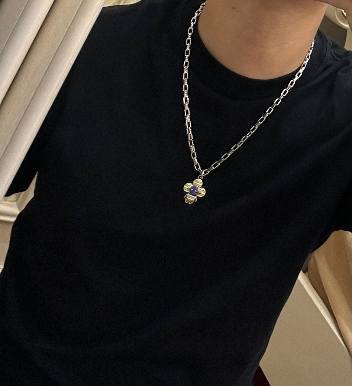 antique chain Necklace for men - alternate angle view 9