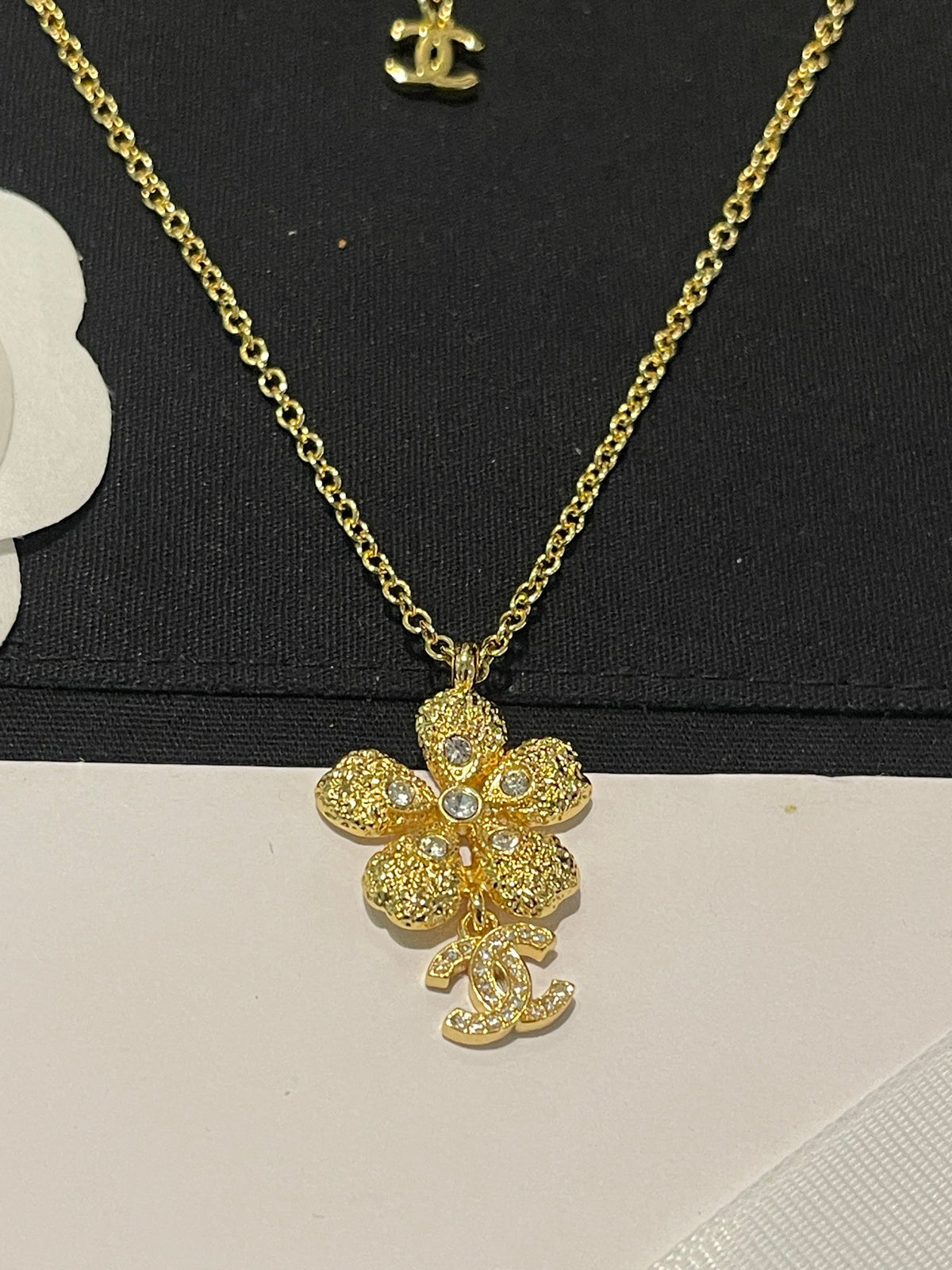 gold floral Pendant for women - alternate angle view 12