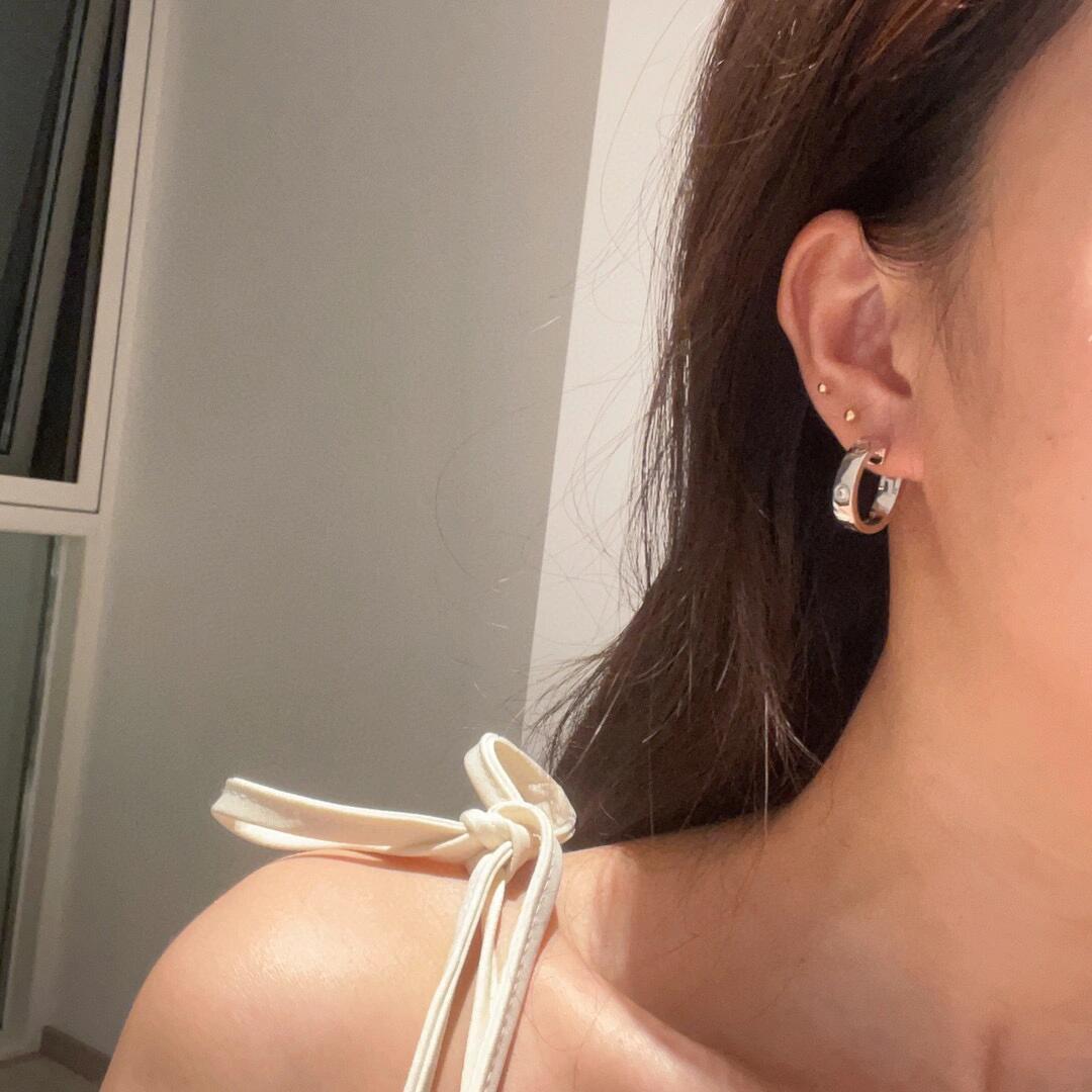 gold brass luxury Stud Earrings for women - alternate angle view 10