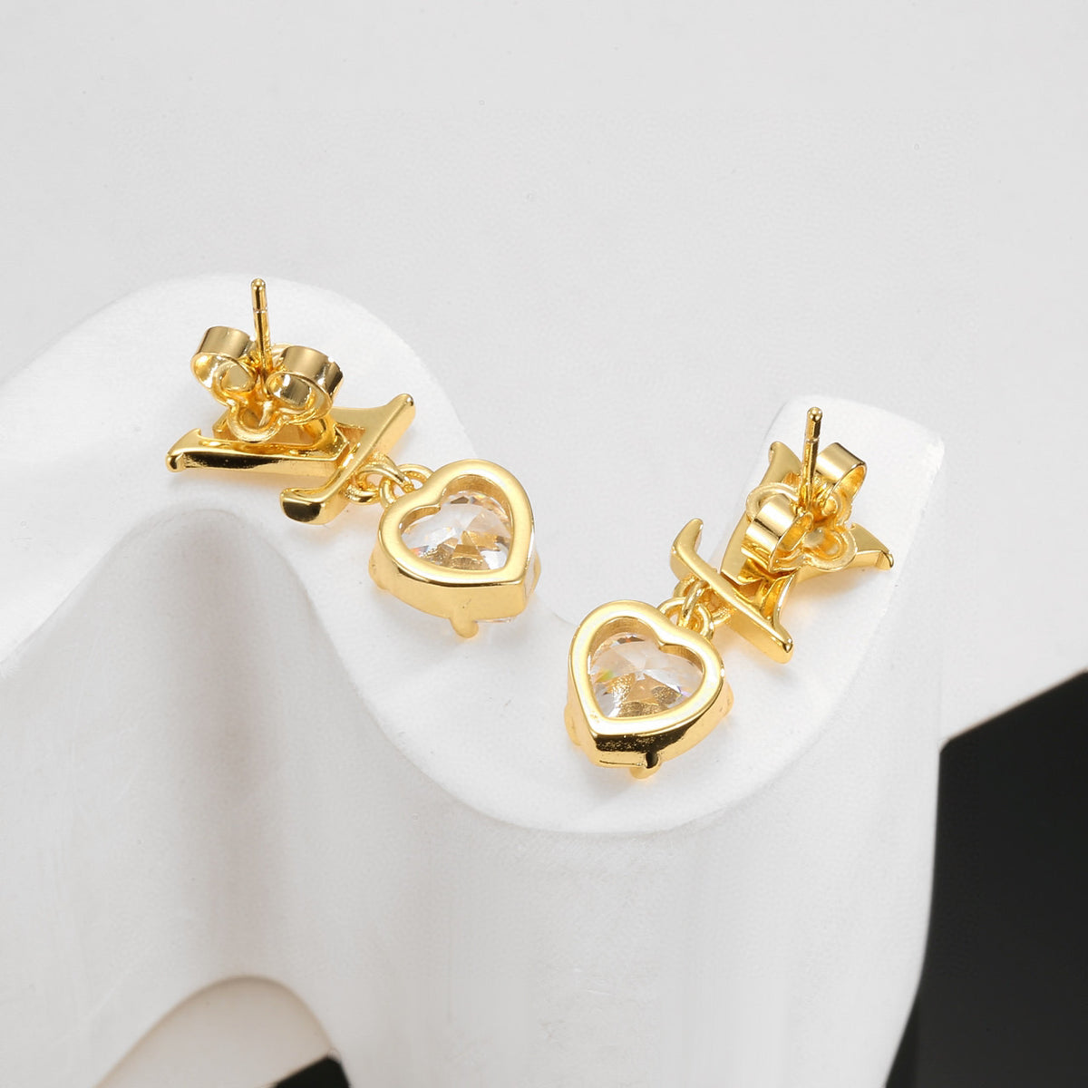 letter Stud Earrings for women - alternate angle view 6