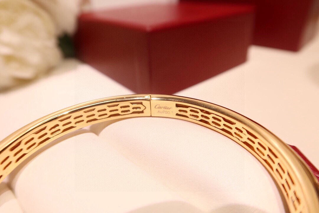 green crystal floral Bangle for men - alternate angle view 9