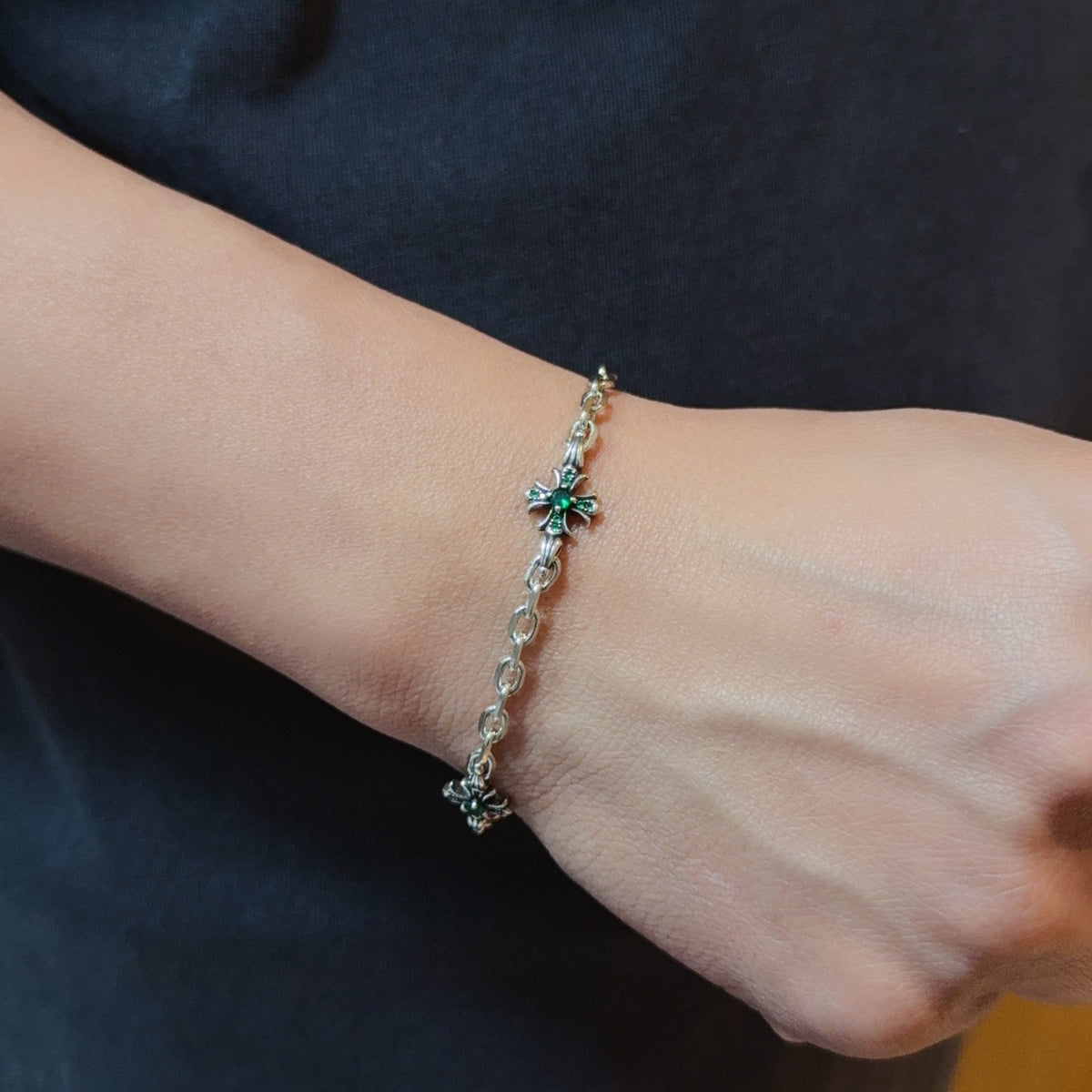 antique crystal cross Bracelet for women - alternate angle view 9
